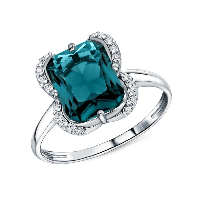 Серебряное кольцо с фианитами