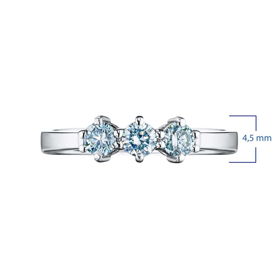 Классическое кольцо из белого золота э0912кц07070100_blue — фото 3