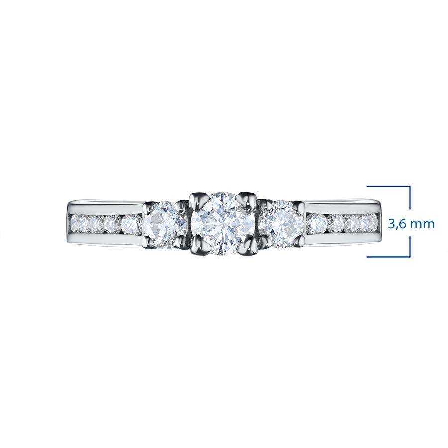 Классическое кольцо из белого золота с бриллиантами э4701кц02163500 — фото 3