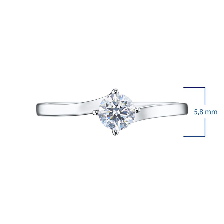 Классическое кольцо из белого золота э4712кц06220202 — фото 2