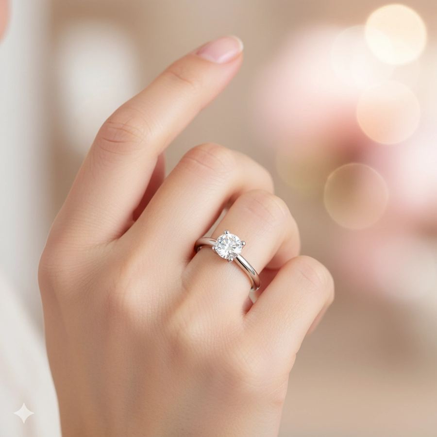 Классическое кольцо из белого золота э4712кц06200857 — фото 4