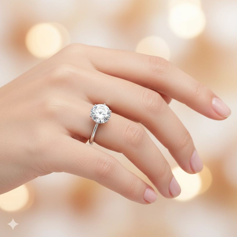 Классическое кольцо из белого золота э4712кц10231153_white — фото 4