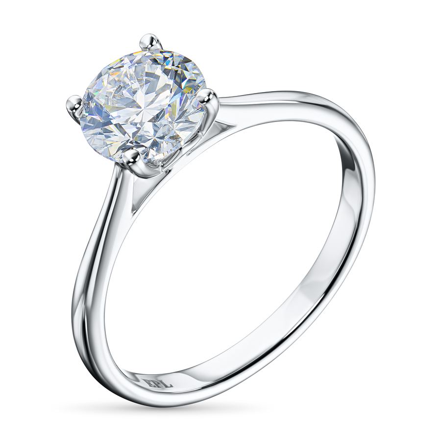 Классическое кольцо из белого золота э4712кц07220864 — фото 2
