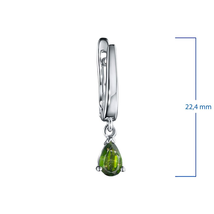 Серьги из серебра с хромдиопсидами э0605сг04202511 — фото 2