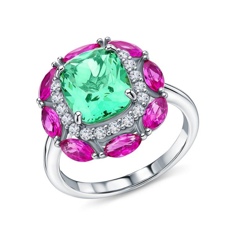 Серебряное кольцо с фианитами