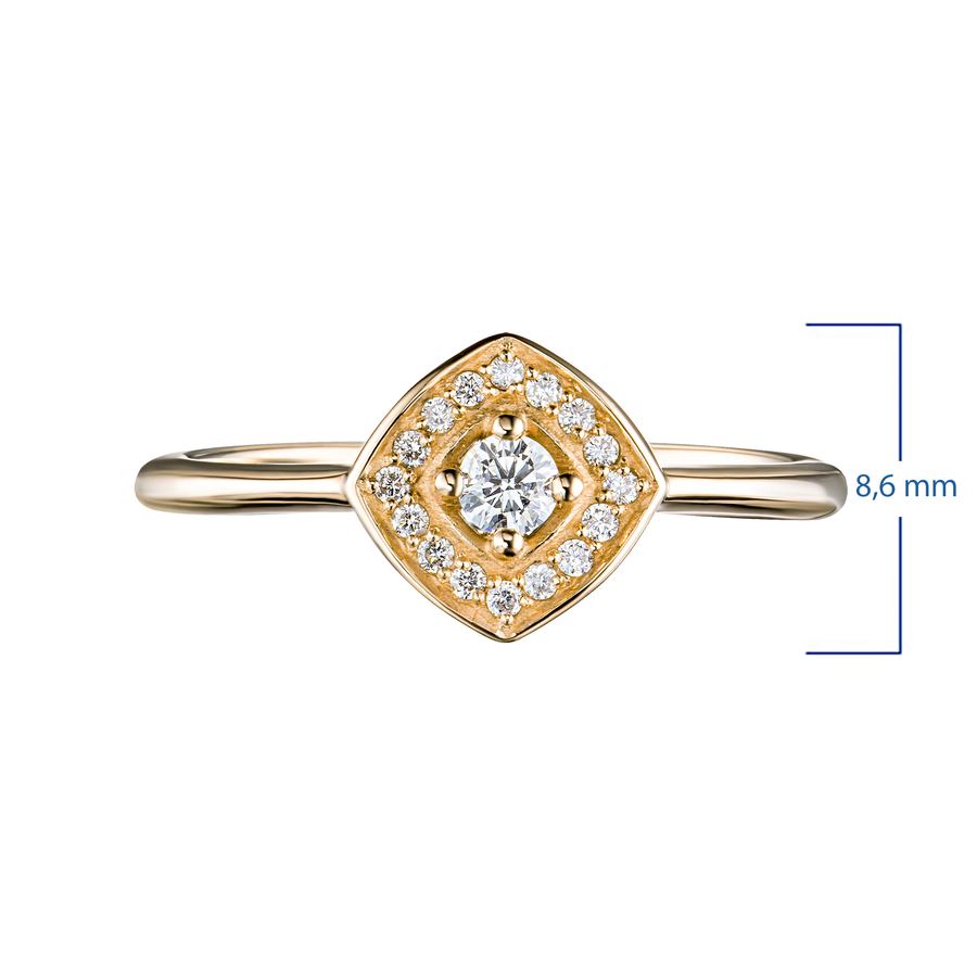 Классическое кольцо из желтого золота с бриллиантами э0301кц03210112 — фото 3
