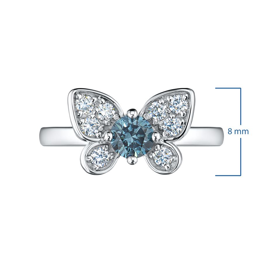 Классическое кольцо из белого золота э0912кц06220002_blue — фото 3