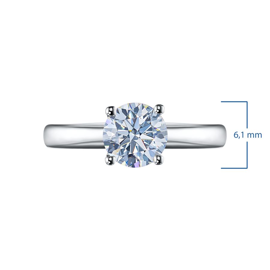 Классическое кольцо из белого золота э4712кц11102400 — фото 2