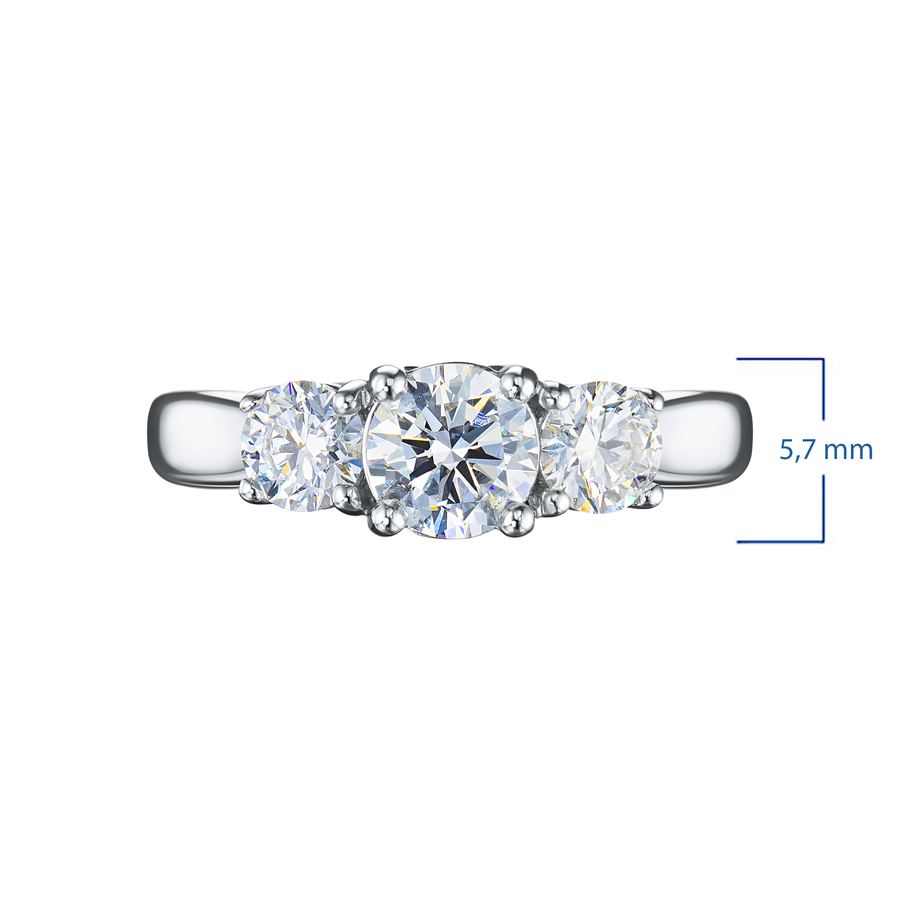 Классическое кольцо из белого золота э4712кц02187900_white — фото 2