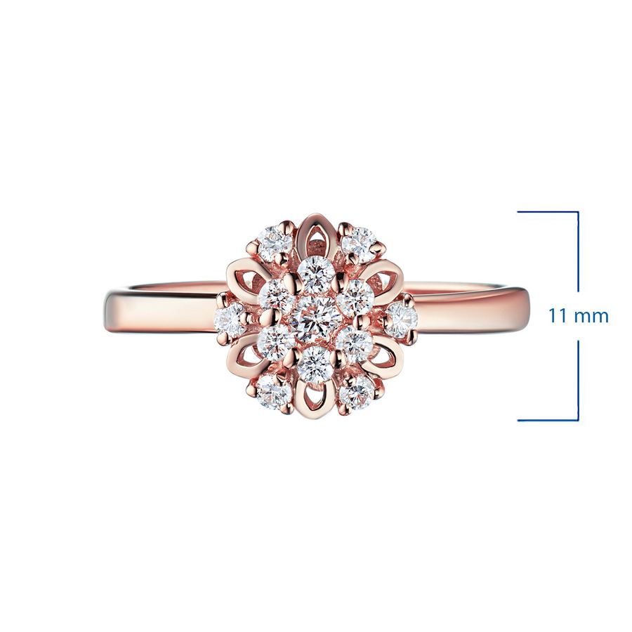 Классическое кольцо из красного золота с бриллиантами э0201кц10170800 — фото 2