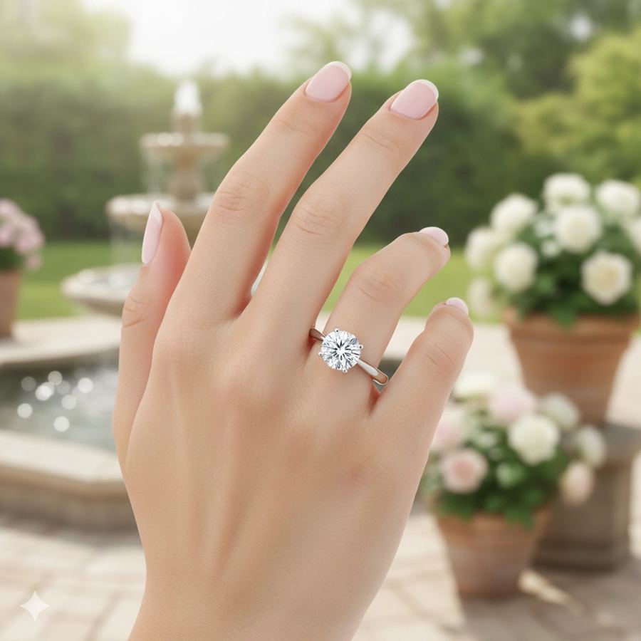 Классическое кольцо из белого золота э4712кц07220864 — фото 6