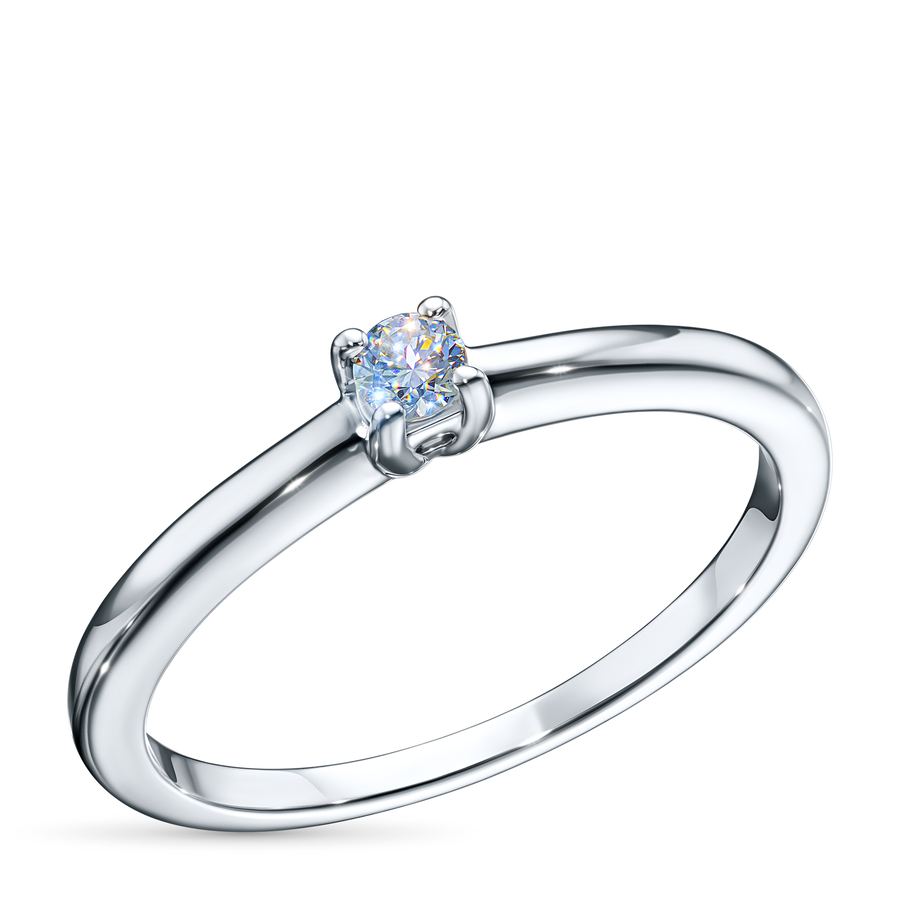 Классическое кольцо из серебра э0612кц01162900_white