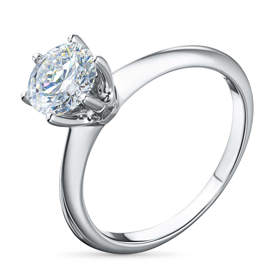 Классическое кольцо из белого золота э4712кц01178400_white