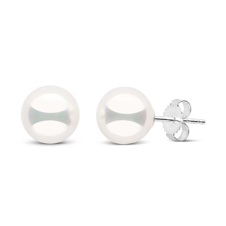 8.0-8.5 mm Natural White Hanadama Pearl Earrings