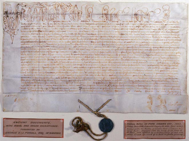 Папская булла 1637 года со свинцовой печатью